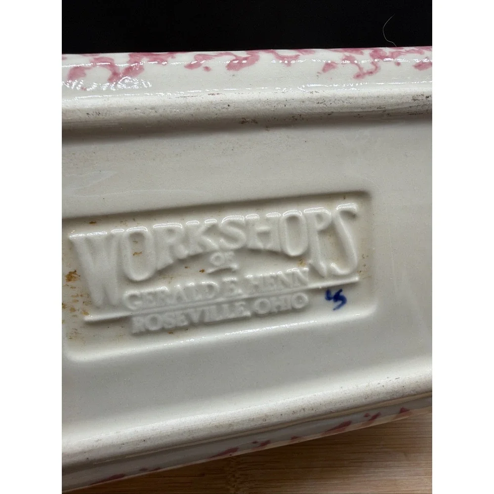 VTG Workshops Gerald E. Henn U.S.A. Roseville Spongeware Mini Loaf Pan Pottery
